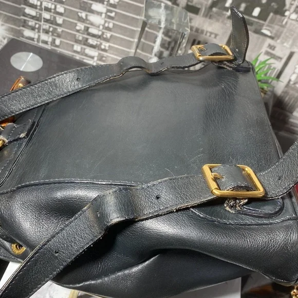 Gucci Black Leather Backpack with Bamboo Accent - Picture 14 of 16